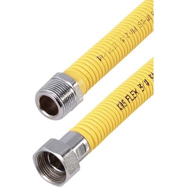 3/4"-3/4" MAKARONLU PASLANMAZ GAZ FLEXİ 60 CM KAS-